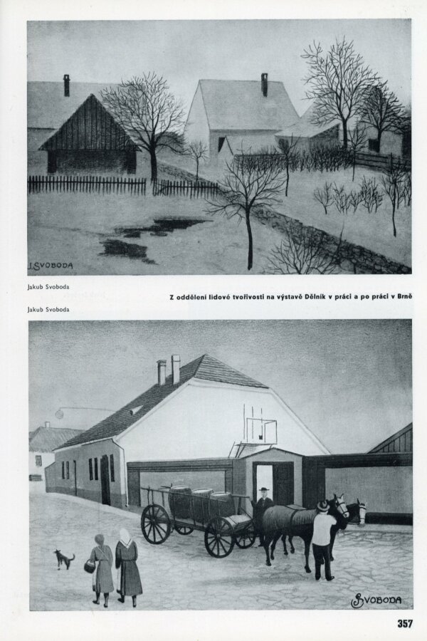 Reprodukce z časopisu: Blok, časopis pro umění, ročník III, č. 8, Brno 1948–1949, Blok Informace o kulturní práci, s. 357